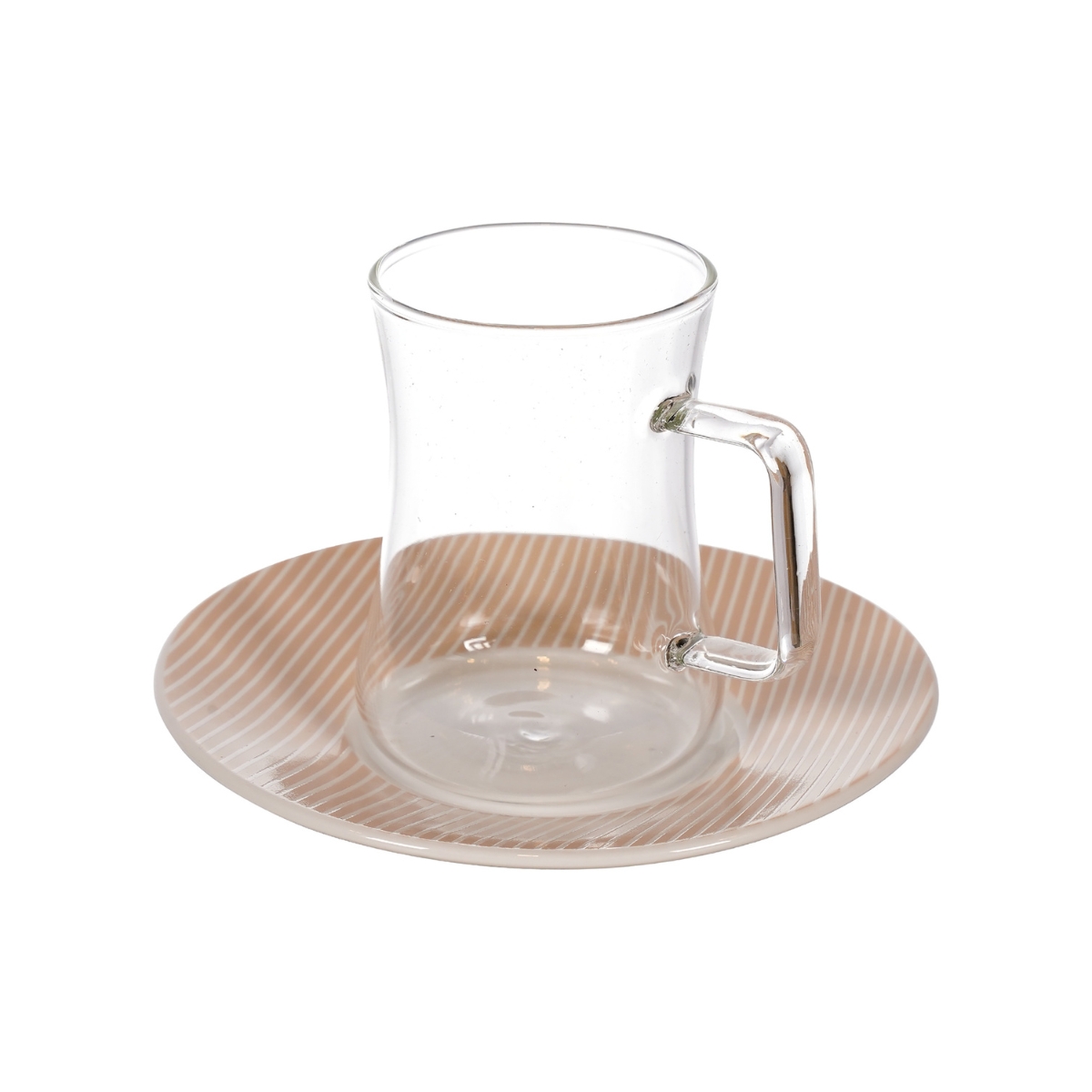 03-393.1 Decopor Ivory Borosilicate Tea Cups & Saucers Set 105ml (12 Pieces) - Image 1