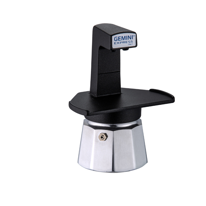 03_N Gemini Black Aluminum Espresso Moka Pot 3 Cup - Image 1
