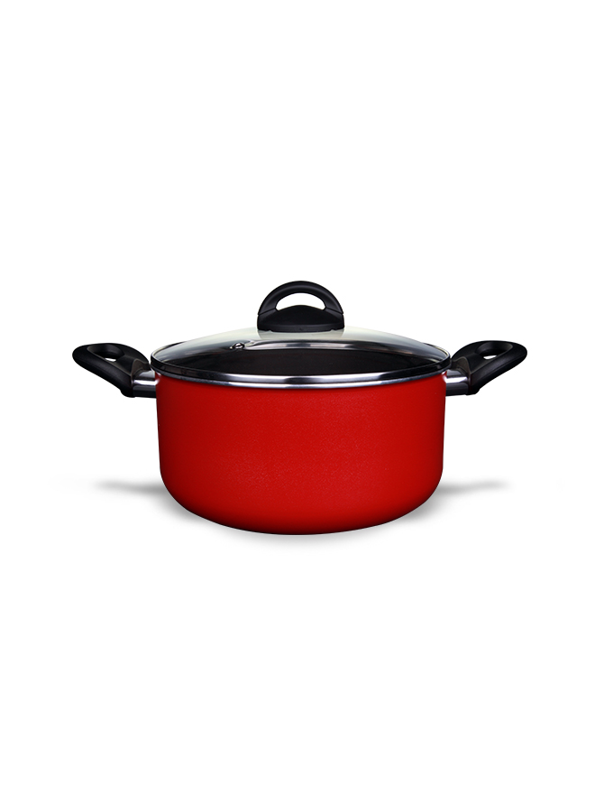 1 - Casserole 20cm - Art Code 1304 Rossetti Rosso Red Casserole with Glass Lid (20cm) - Image 1