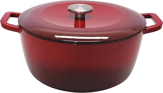 1100 Rossetti Gusto Cranberry Cast Iron Round Casserole Dutch Oven 24cm - Image 1