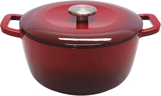 1101 Rossetti Gusto Cranberry Red Cast Iron Round Casserole Dutch Oven 28cm - Image 1