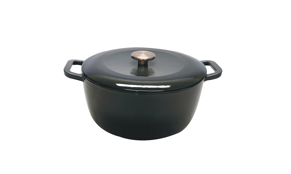1107 Rossetti Gusto Highgrove Grey Cast Iron Round Casserole Dutch Oven (28cm) - Image 1
