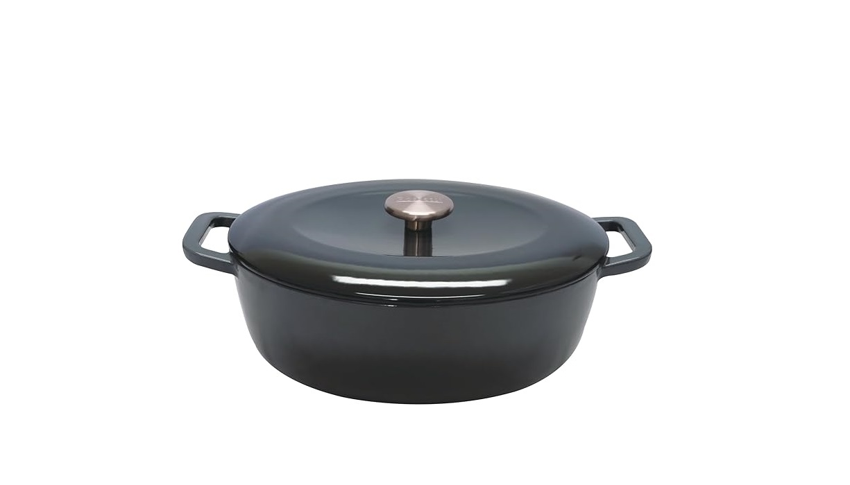 1108 Rossetti Gusto Highgrove Grey Cast Iron Oval Casserole Dutch Oven (30cm) - Image 1