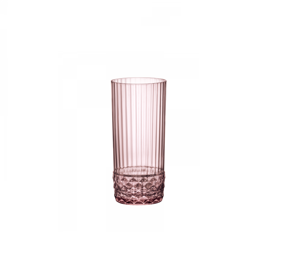 122155BB9121990 America 20's Lilac Rose Drinking Glass 490ml - Image 1