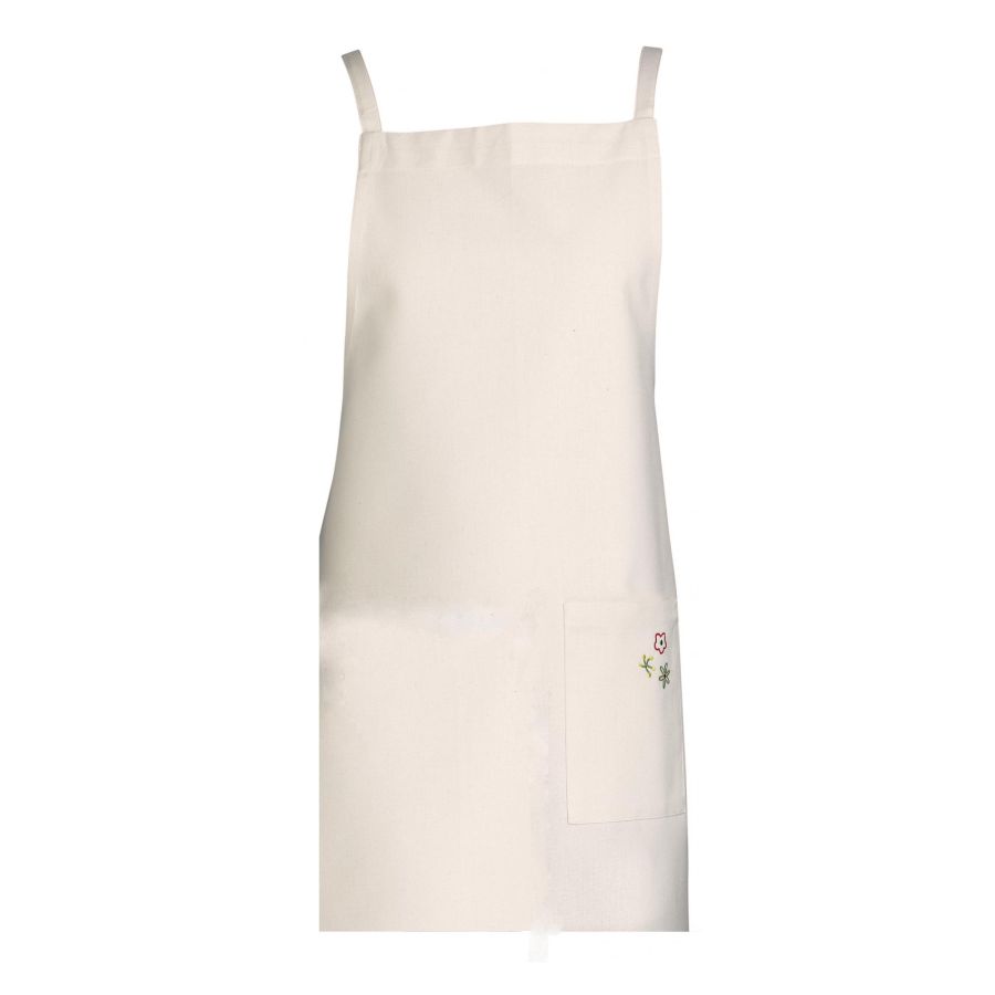 1409011000 Kitchen Gardenia White Cotton Apron - Image 1