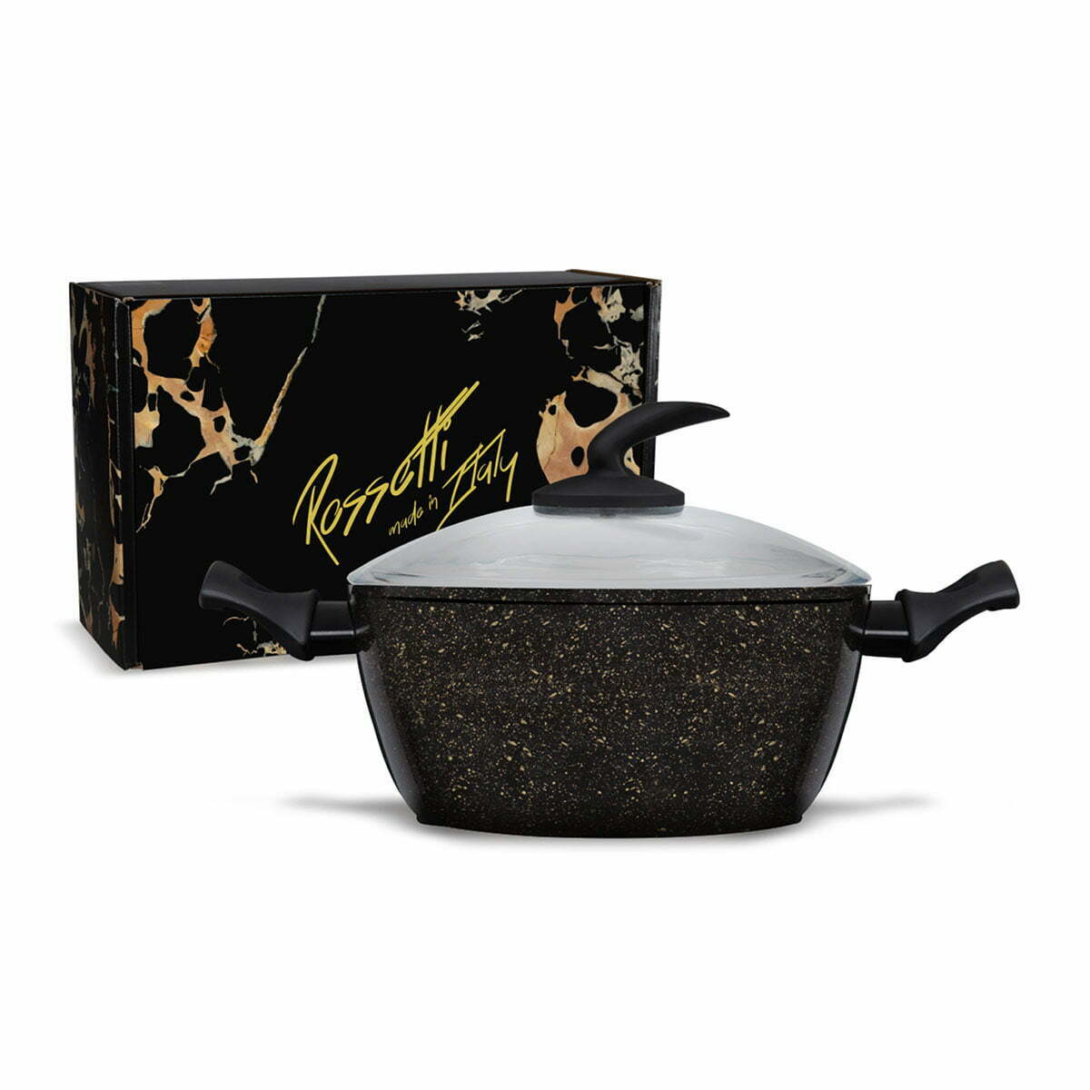 1556 Rossetti Black & Gold Casserole 24cm - Image 1
