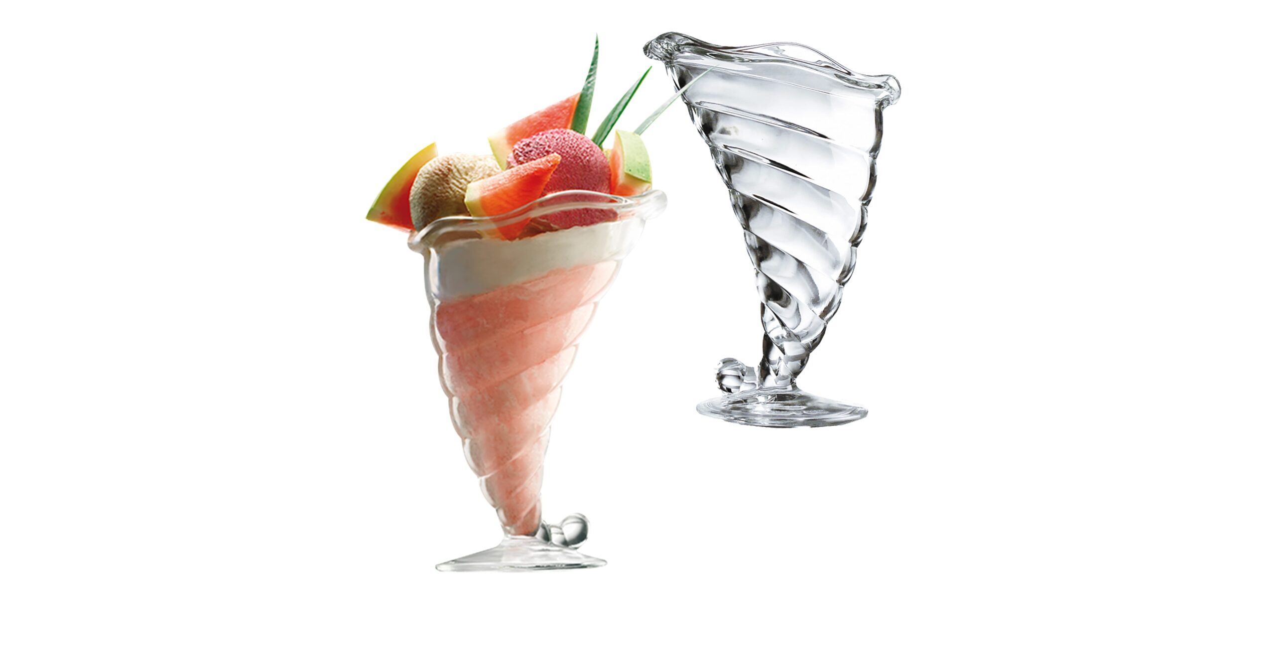 191410CN7021990 Fortuna Ice Cream Glasses (18cm) 320ml Set of 2 - Image 1