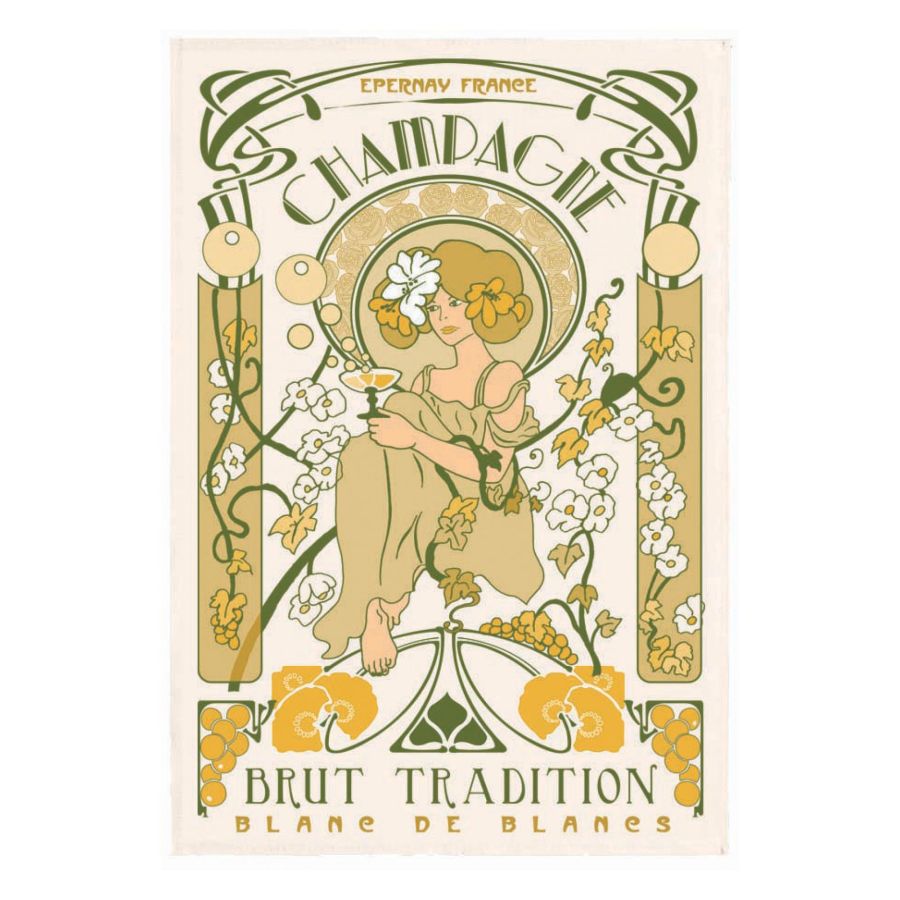 3051097000 Art Nouveau Champagne Cotton Kitchen Towel (72x48cm) - Image 1