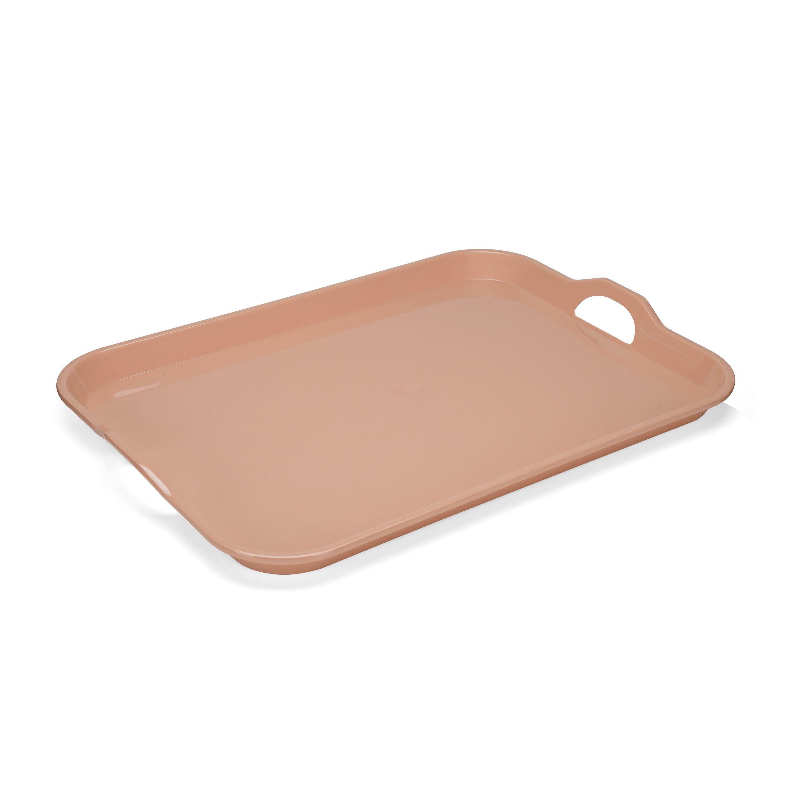 36-561.2 Vague Cashmere Pink Melamine Rectangular Serving Tray with handles (20.5") - Image 1