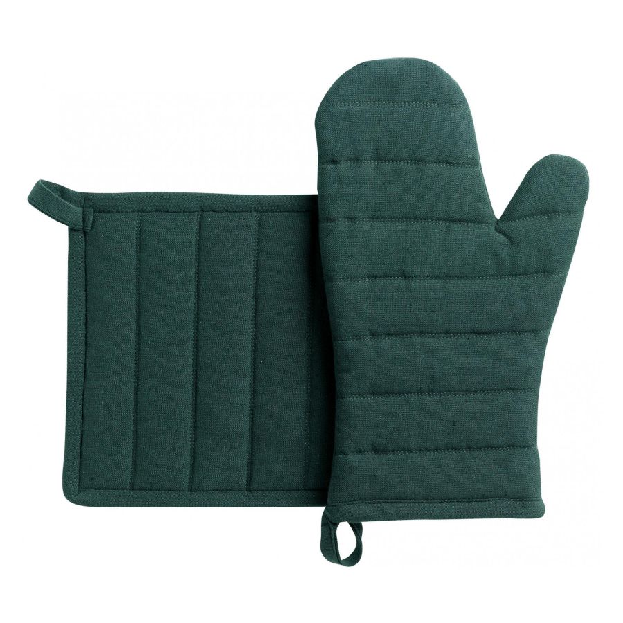 3706025102 Jona Dark Green Glove & Potholder (Set of 2) - Image 1