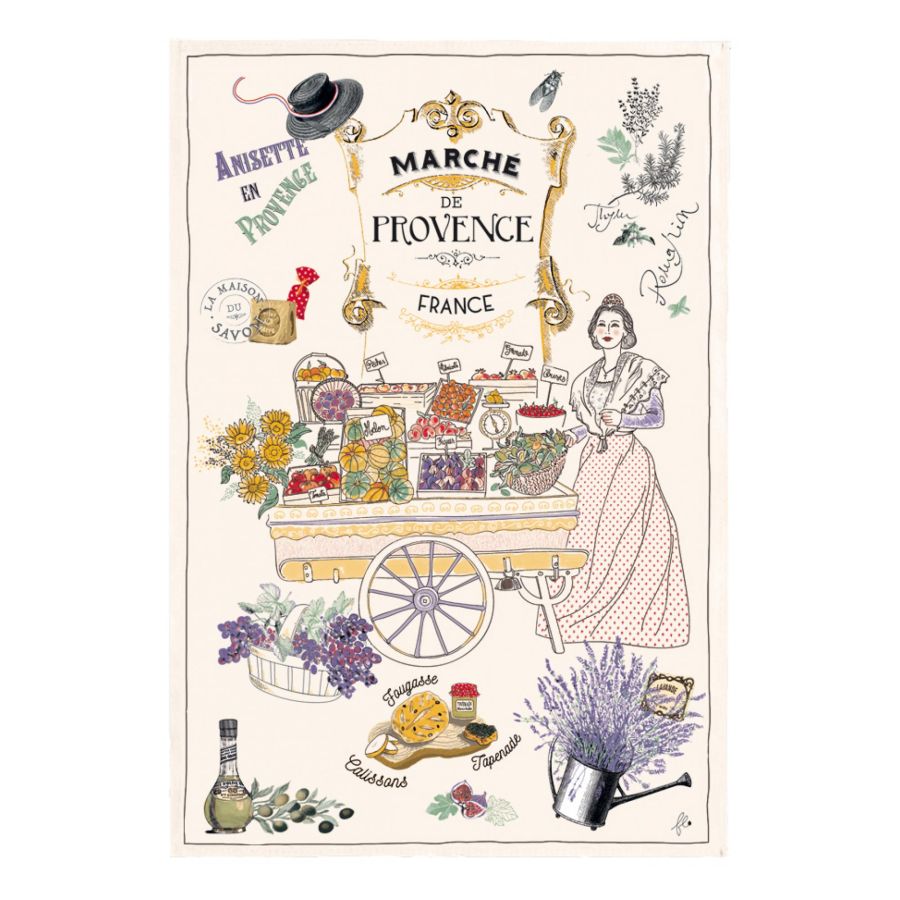 4396010000 Les Marches De Provence Cotton Kitchen Towel (72x48cm) - Image 1