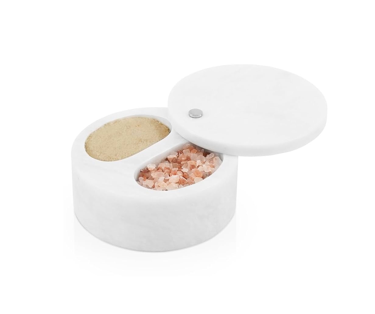6917 Rossetti Fuji White Marble Salt & Pepper Pot (13x5cm) - Image 1