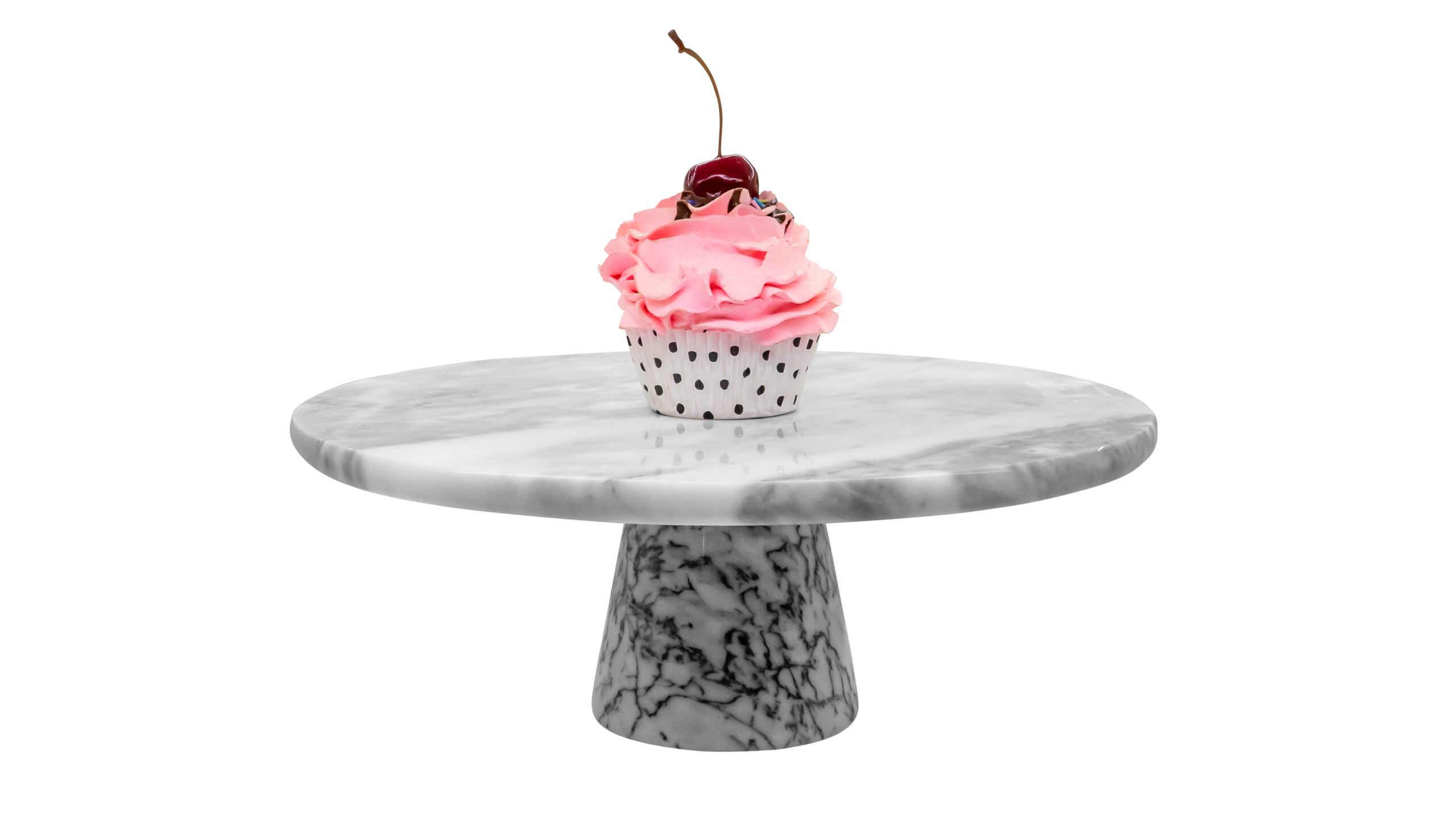 6923 Rossetti Waterfall Grey Marble Platter & Cake Stand(30x11.5cm) - Image 1