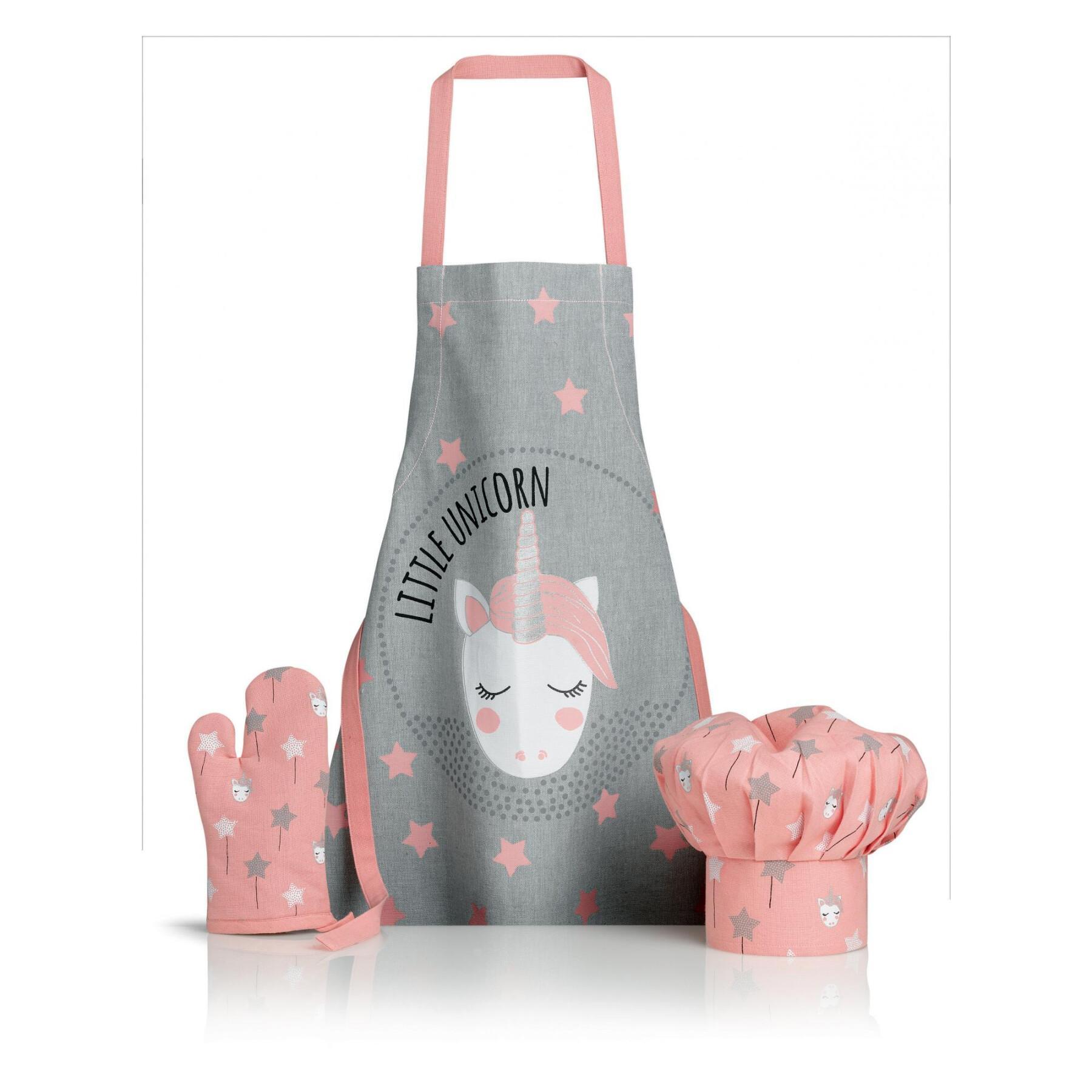 6924030103 Kids Unicorn Apron, Glove & Chef Hat Set - Image 1