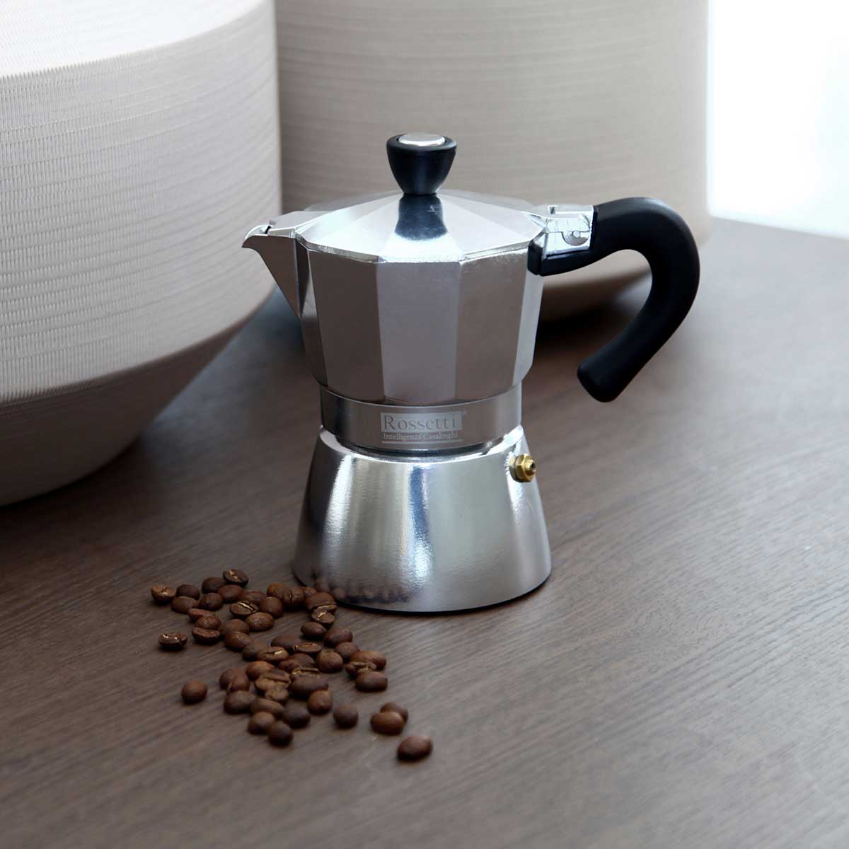 8056 Rossetti Mokanetto Moka Pot Espresso Maker 3 Cup - Image 1