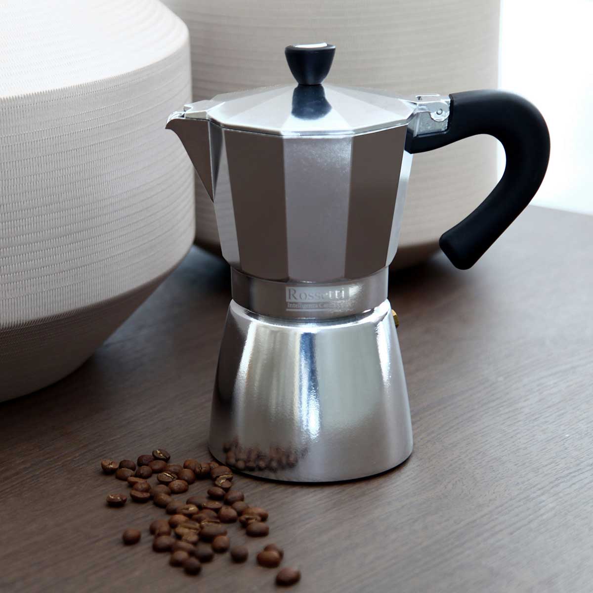 8057 Rossetti Mokanetto Espresso Maker Moka Pot 6 Cup - Image 1