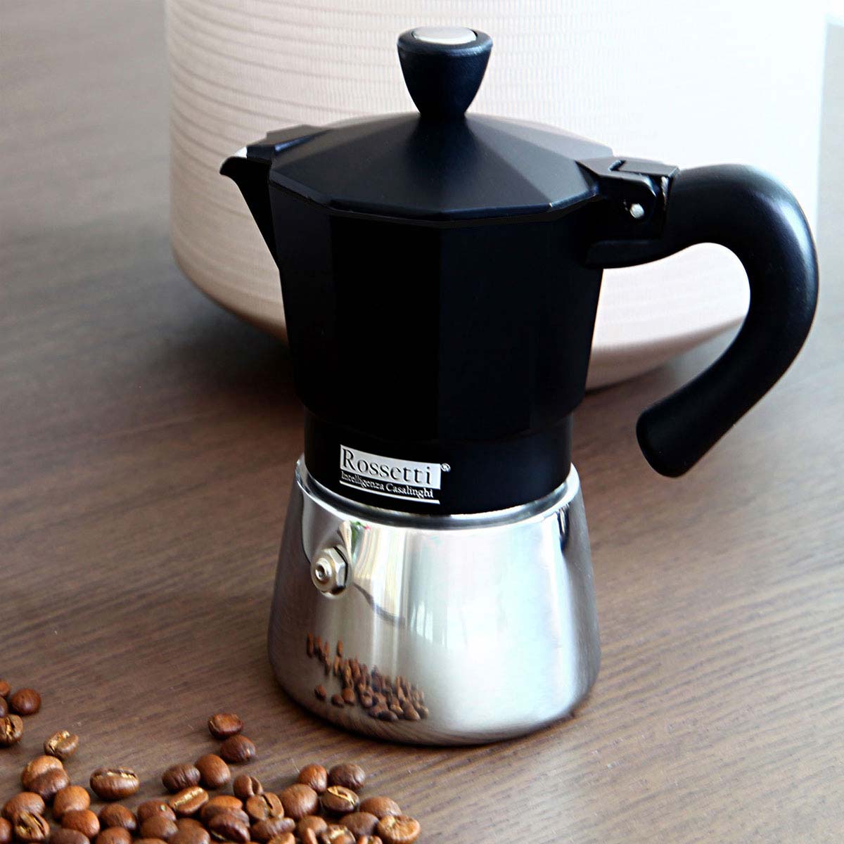 8059 Rossetti Mio Moka Espresso Maker 6 Cup Induction Nero - Image 1