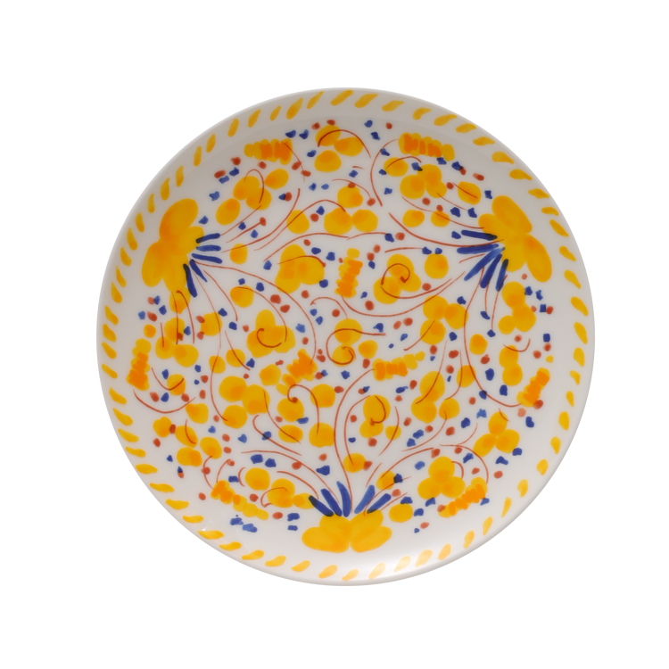 C140-3 Rossetti Primerose Yellow Ceramic Dessert Plate (8 Inch) - Image 1