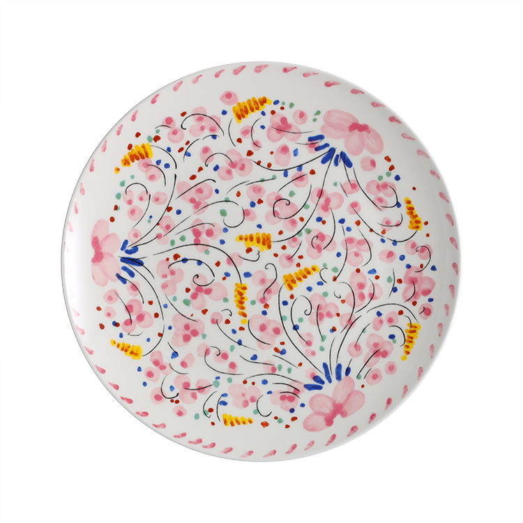 C141-3 Rossetti Primerose Pink Ceramic Dessert Plate (8 Inch) - Image 1
