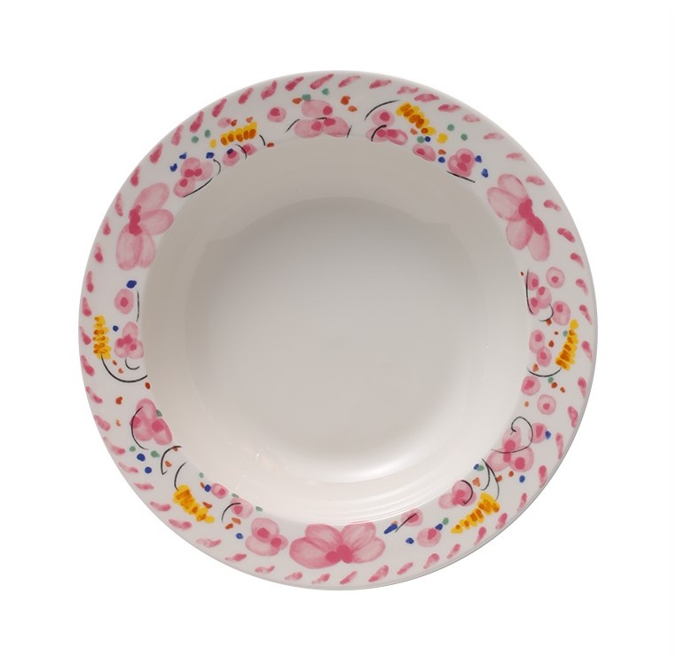 C141-4 Rossetti Primerose Pink Ceramic Pasta Bowl (9 Inch) - Image 1
