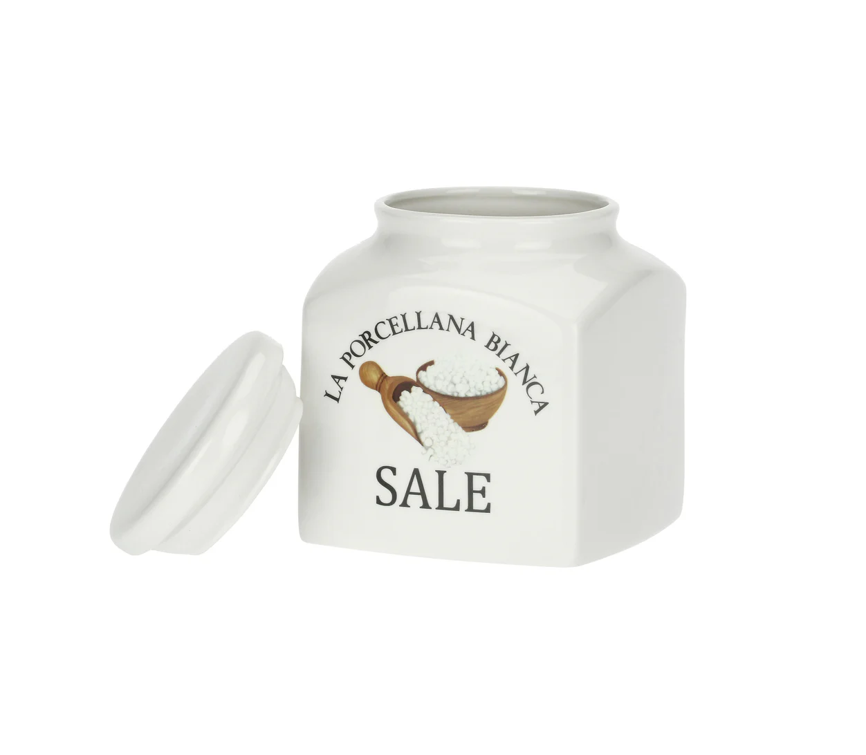 P0126110SA Conserva White Ceramic Salt Jar 1.1L - Image 1