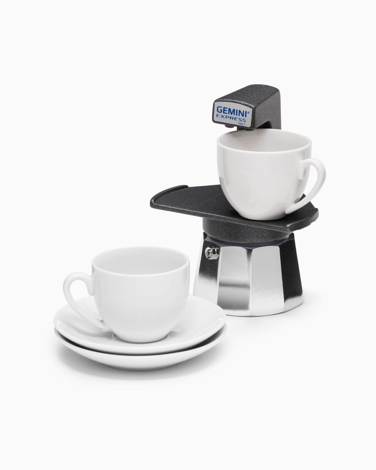 WhatsApp Image 2026-06-13 at 12.39.20 PM Gemini Black Espresso Moka Pot 3 Cup with 2 Espresso Cups & Saucer Set - Image 1